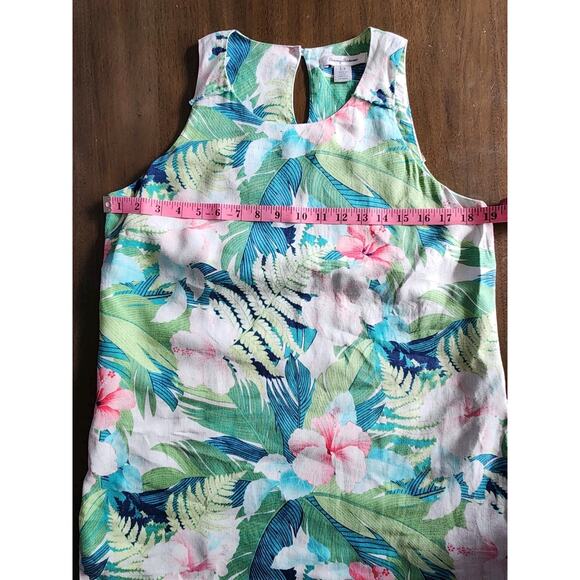 Tommy Bahama Hibiscus Hues Linen Shift Dress Size Small Hawaiian Tropical Resort - Picture 7 of 8